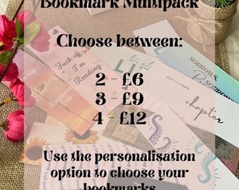 Bookmark Multipack | Multi Save | Double Sided Bookmark | BookStackUK | Bookish Merch | Printed Bookmark