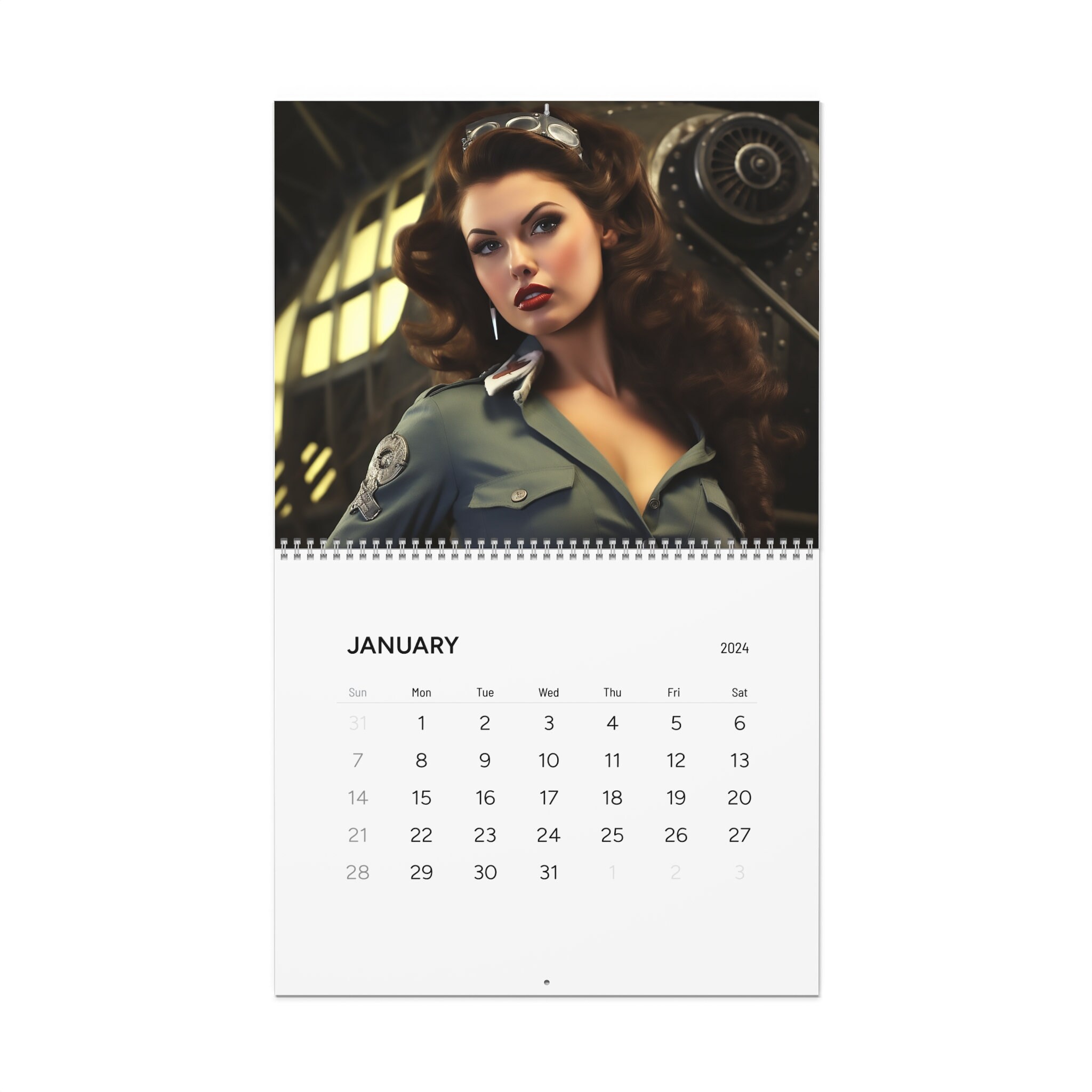 Vintage Elegance Unveiled 1940's Pinup Calendar for 2024 the Ultimate