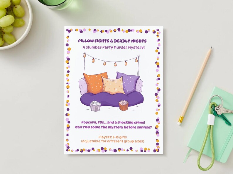 Girls Murder Mystery Slumber Party Game | Teen Sleepover Printable Kit ...