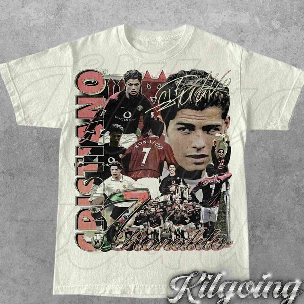 Camiseta unisex Camiseta limitada Cristiano Ronaldo CR7 Vintage 90s, regalo para mujer y hombre