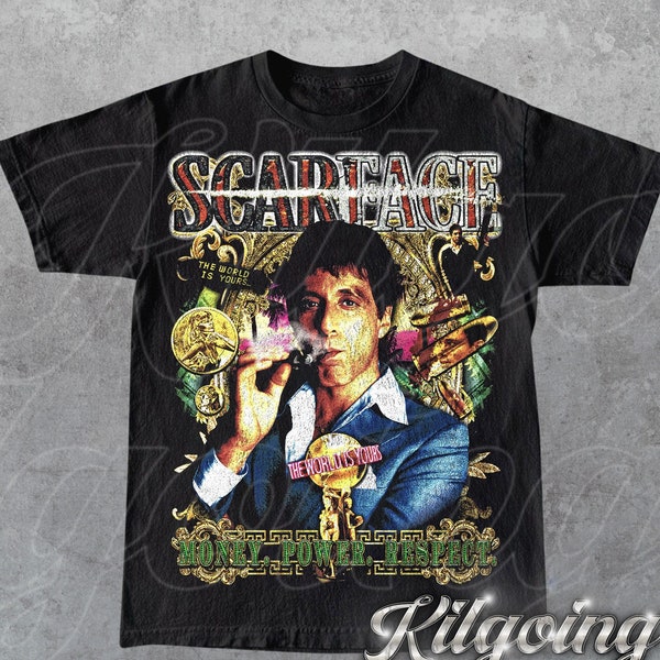 Limited Scarface Money Power Respect Vintage 90s T-Shirt, Gift For Woman and Man Unisex T-Shirt