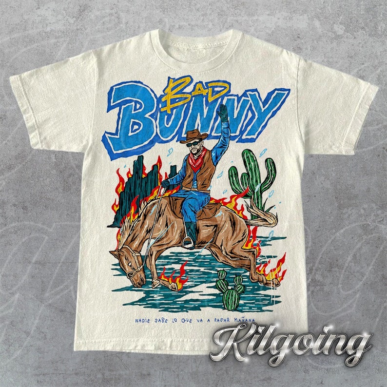 Limited Bad Bunny Vintage T-Shirt, Gift For Woman and Man Unisex T-Shirt image 1