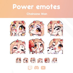 CSM Power and Meowy GIF Kawaii, Cute, Anime, Chibi Emotes For Streamers On Twitch, Discord Or Youtube , Vtubers and PNGtubers