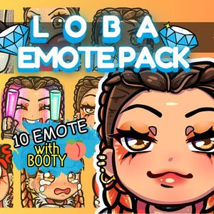 Loba from Apex Legends Emote Pack - Twitch Emotes - Discord Stickers - with Booty - 10 PCS