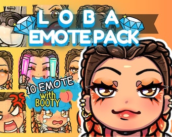 Loba from Apex Legends Emote Pack - Twitch Emotes - Discord Stickers - with Booty - 10 PCS