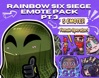 Rainbow Six Siege Emote Pack Pt.3 - Twitch Emotes - Discord Stickers - R6 Operators - 5 PCS