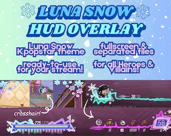 Luna Snow Theme HUD - Marvel Rivals HP & Skills Stream Overlay