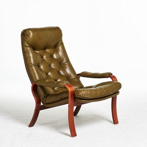 Scandinavian Swedish armchair leahter