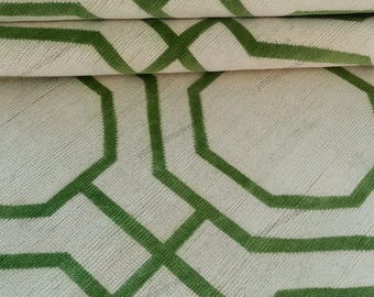 green HandKnotted oushak rug 8x10 9x12, vintage Turkish Wool Carpet, White Accent Floral Oriental Rug for Living Room Antique Style design.
