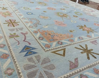 9x12/10x14 Modern Oushak Rug Hand Knotted Wool Rugs For Living Room 8x10