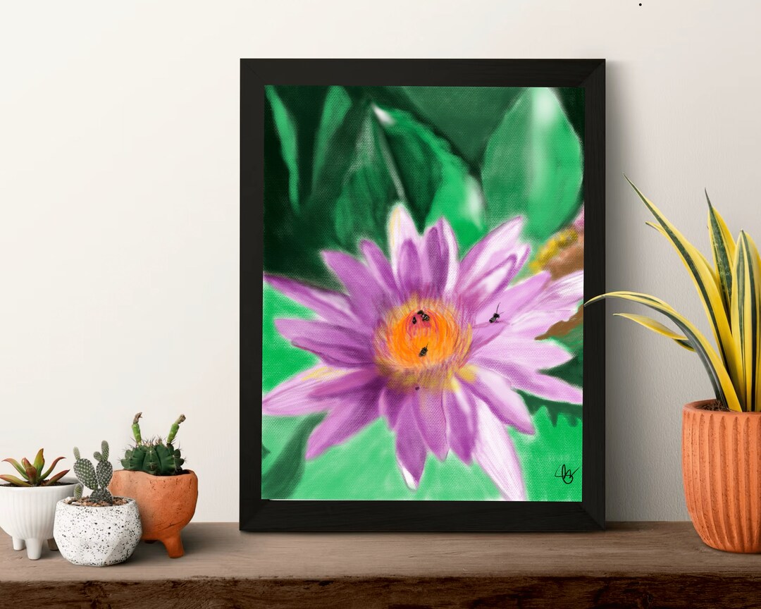 Digital Print Lotus Flower Printable Wall Art Instant Etsy