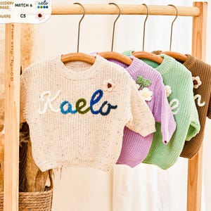 Custom Embroidered Baby Name Sweater - Baby Name Sweater,  Personalized Baby Jumper, Nursery Gifts, Baby Boy Gift, Baby Girl Gift