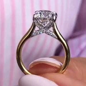 2 CT Round Cut Moissanite Engagement Ring 14K Gold Wedding Ring Round diamond Ring Anniversary Ring For Women Gift For Her Promise Ring