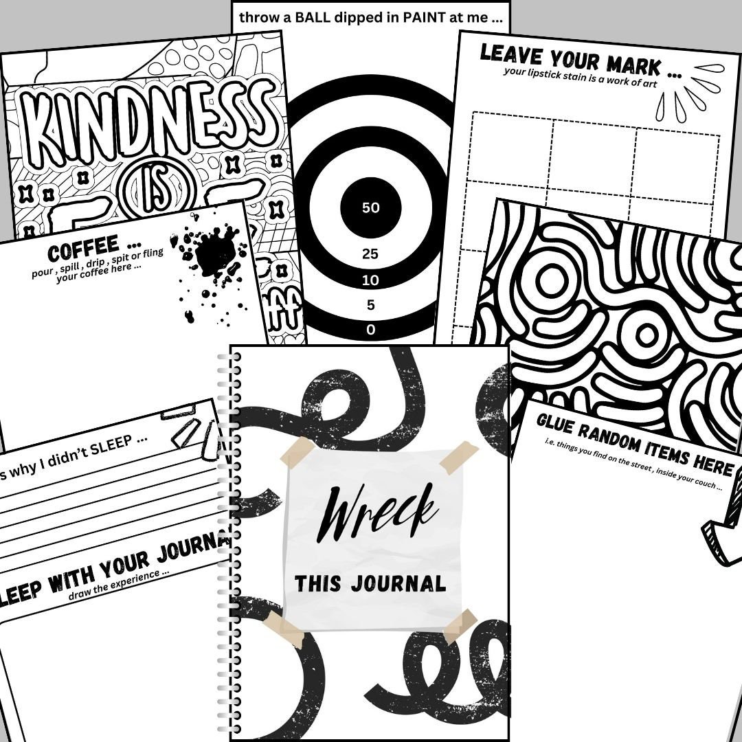 WRECK THIS JOURNAL Printable Pdf Journal Interactive Journal Girls Gift Teenager Gift - Etsy