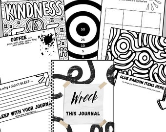 WRECK THIS JOURNAL - printable pdf journal - interactive journal - girls gift - teenager gift