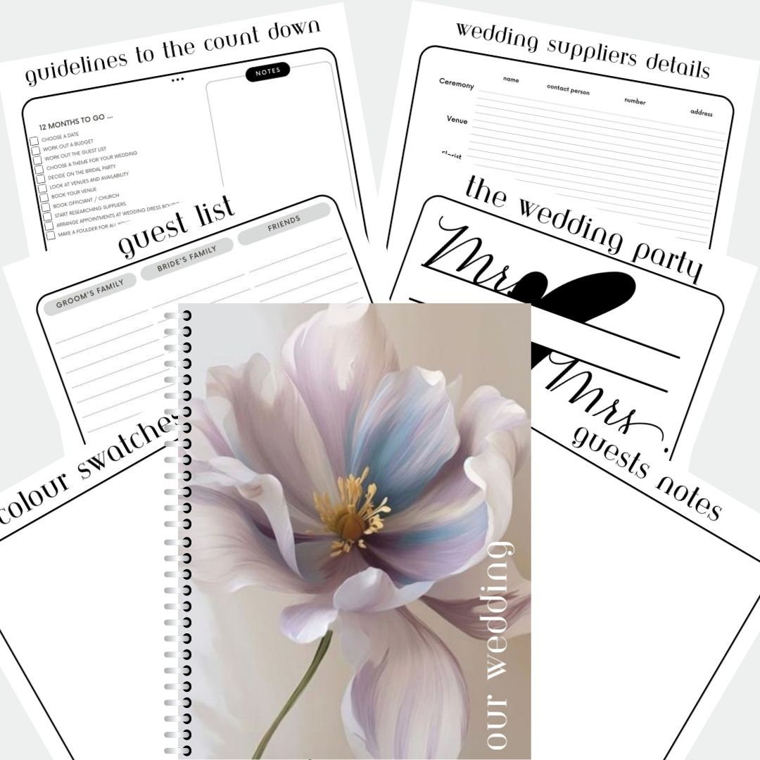 Printable WEDDING Planner/journal Wedding Keepsakes Wedding Sample Book