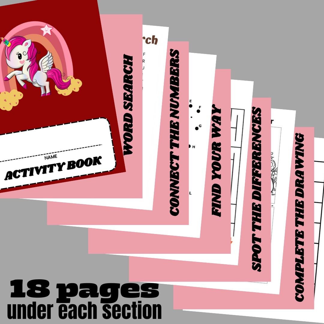 Printable KIDS ACTIVITY BOOK Kids Entertainment Toddler Activities Fun ...