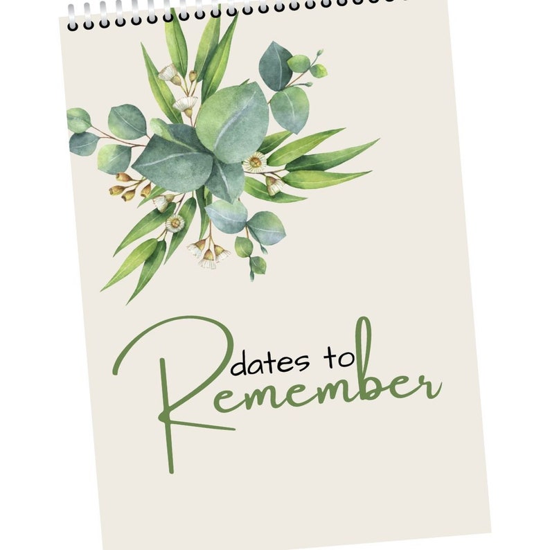Printable BIRTHDAY CALENDAR Dates to Remember Calendar Page per Month ...
