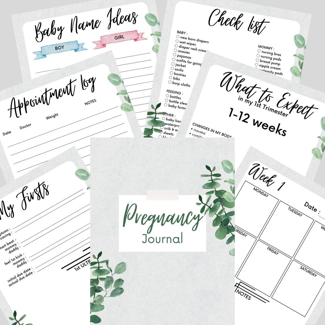 Printable PREGNANCY Journal Pregnancy Keepsakes , Pregnancy Photobook ...