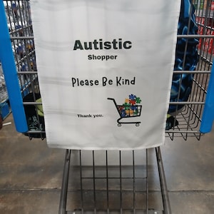 Autismus Bewusstsein, Autistic Shopper Warenkorb Banner.