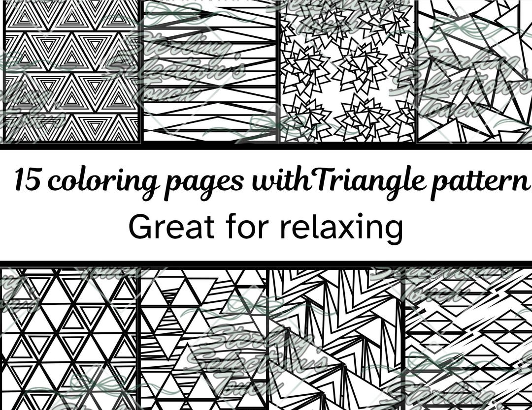 Printable Triangle Coloring Pages – 15 Geometric Designs for Adults ...