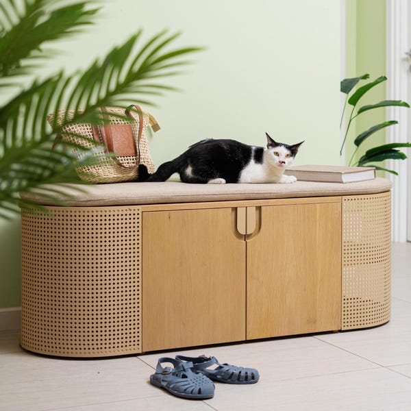 Poop Lounge -  Modern & Hidden Cat Litter Box Oak Enclosure - by Shichic