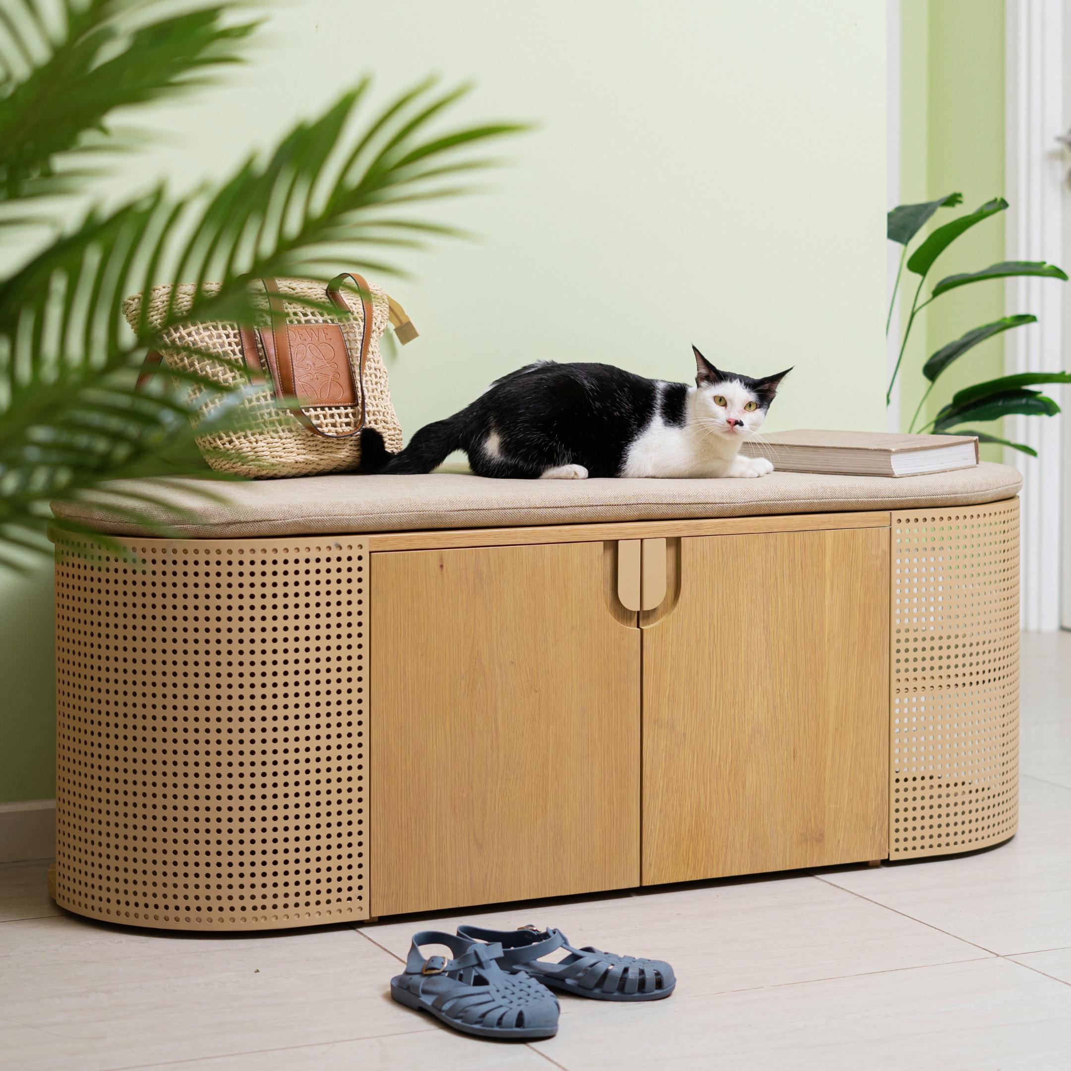Hidden Litter Box Furniture Modern Litter Box Mid-Century Modern
