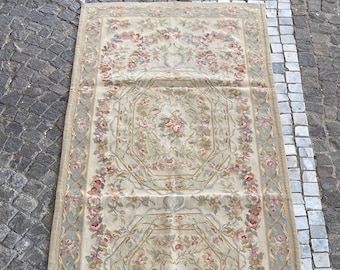 French driving carpet in pure &quot;Aubusson&quot; wool, made on a loom