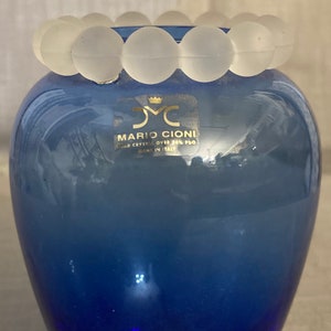 鉛24%を使用したブルークリスタル花瓶「マリオ・シオニ」