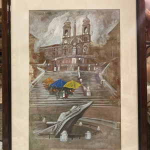 Quadro "Piazza di Spagna" di Fifi, acquerello