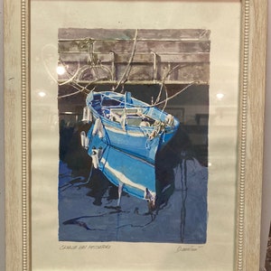 Quadro "Canale dei Pescatori" di Luciano Damiani, acquerello