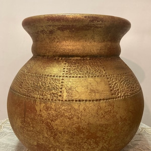 Paolo Marioni excavated terracotta and gold vase