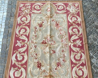 Aubusson carpet in pure wool, made on a loom