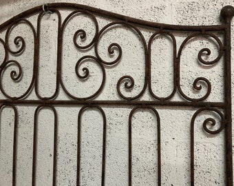 ANTIQUE - Wrought iron headboard with canopy