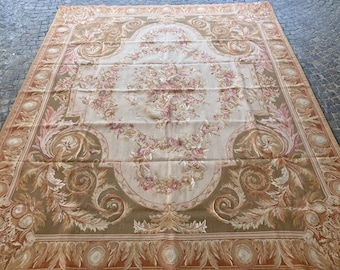 French carpet in pure "Aubusson" wool, made on a loom