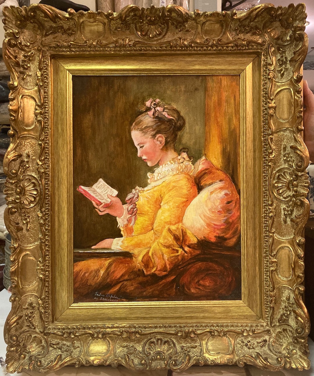 Painting la Lettrice by Fragonard Oil on Canvas - Etsy