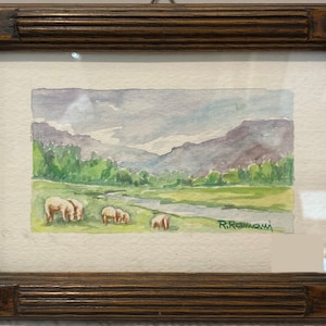 Quadro "Pascolo" di Roberto Romani, acquerello