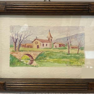 Quadro "Villaggio" di Roberto Romani, acquerello