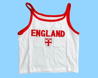 England tank top y2k England crop top baby tee football jersey