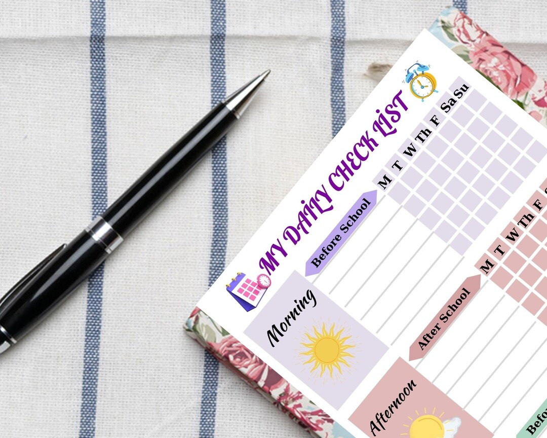 Check list / Check list for kids / Kids Daily Routine /diary - Etsy México