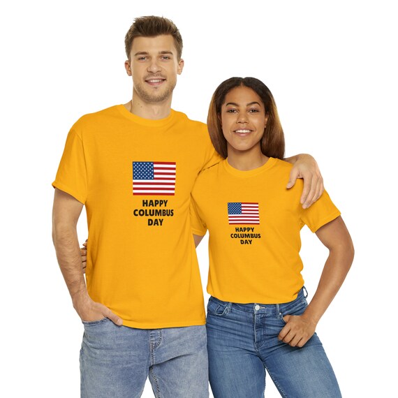 Happy Columbus Day USA Celebration - Unisex Heavy Cotton Tee - Funky Styles