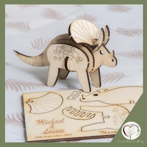 bomboniere, regali, bambini, taglio laser, personalizzati, bomboniere dinosauri, dinosauro 3d per bambini