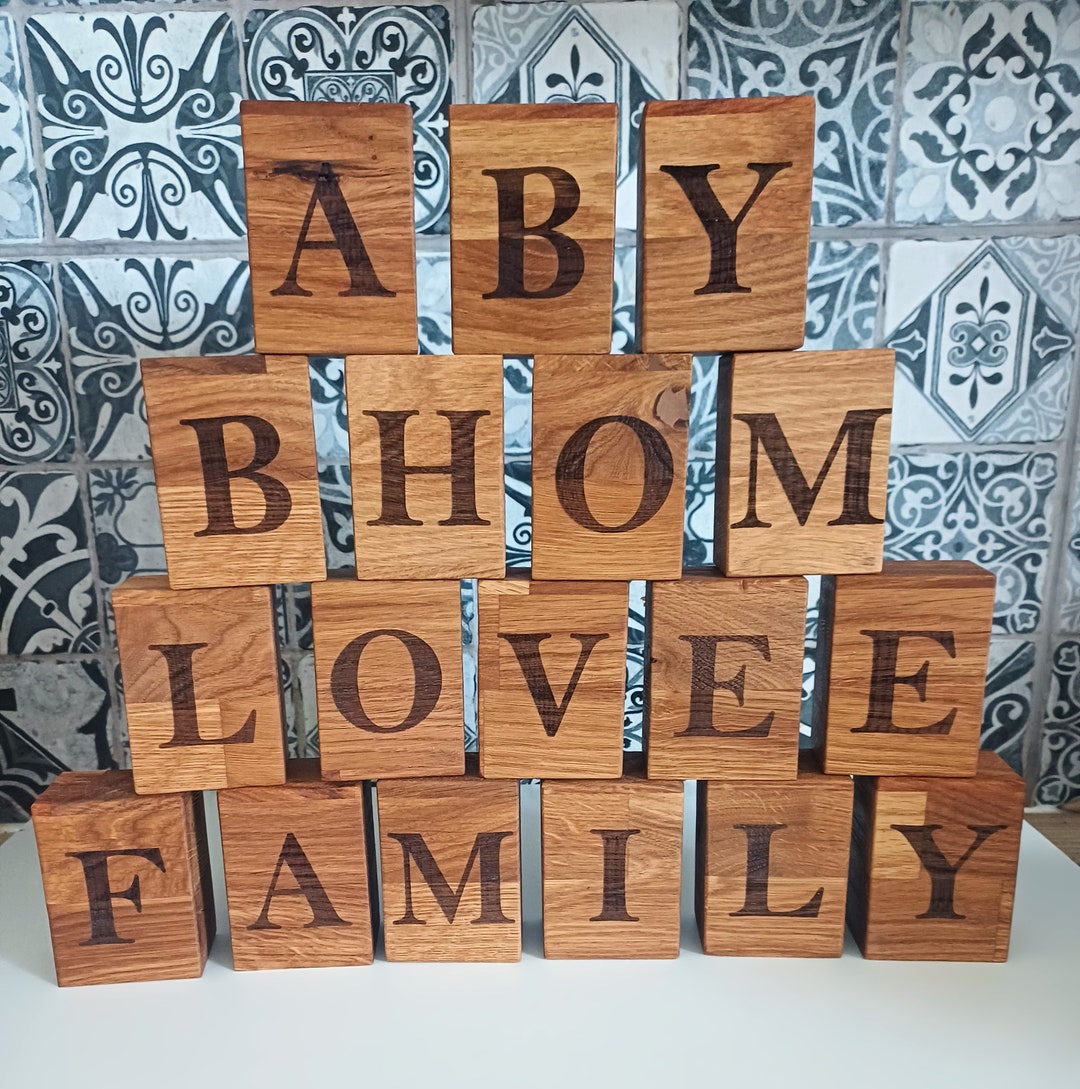 Oak Letters, Personalised Messages, Wooden Gift, Home Decor, Laser ...
