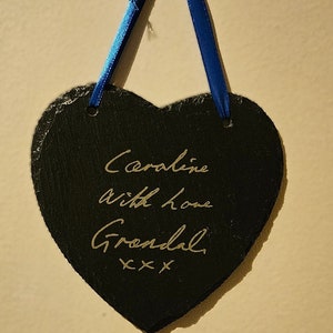 memorial hanging slate, personalised hanging slate, loved ones memory slate