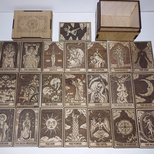 22 Arcani Maggiori in Legno -- tarocchi, tarocchi in legno, carte, wicca, wiccan, paganesimo, pagano, strega, stregoneria, divinazione, lettura