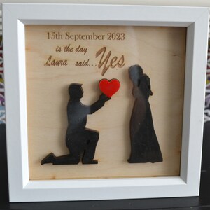 Engagement layered effect picture, personalised celebration gift