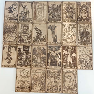 Reiter Warten großen Arcana Tarot-Karten Laser gravierte aus Holz benutzerdefinierte gravierte personalisierte