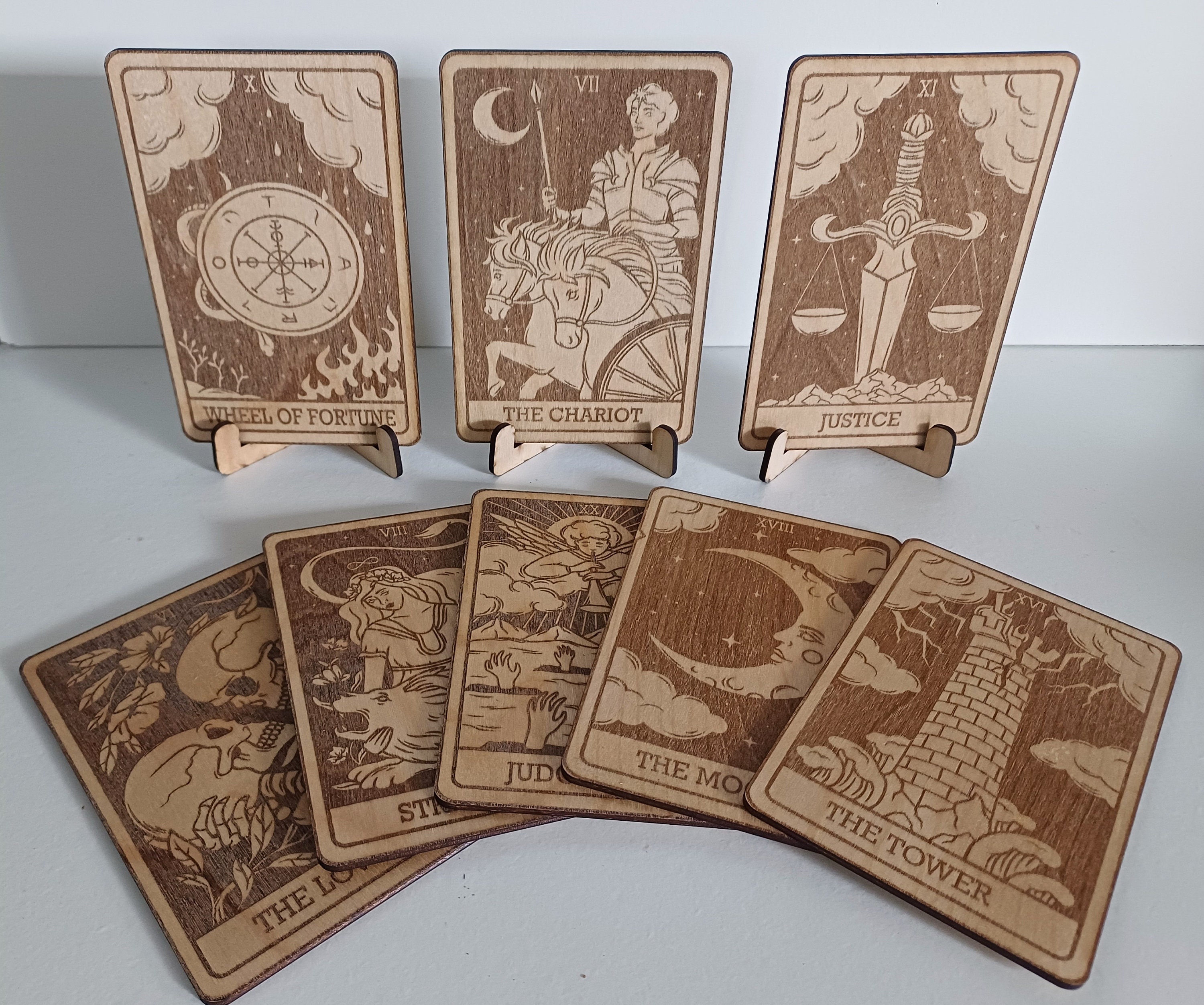 Laser Engraved Plywood Tarot Cards, Major Arcana Set - Etsy