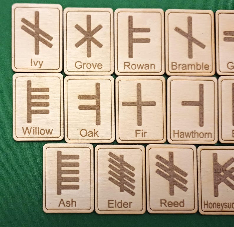 Ogham Inscriptions Runes Mini Ogham Runes Set, Celtic Tree Runes, Divination, Spirituality ...