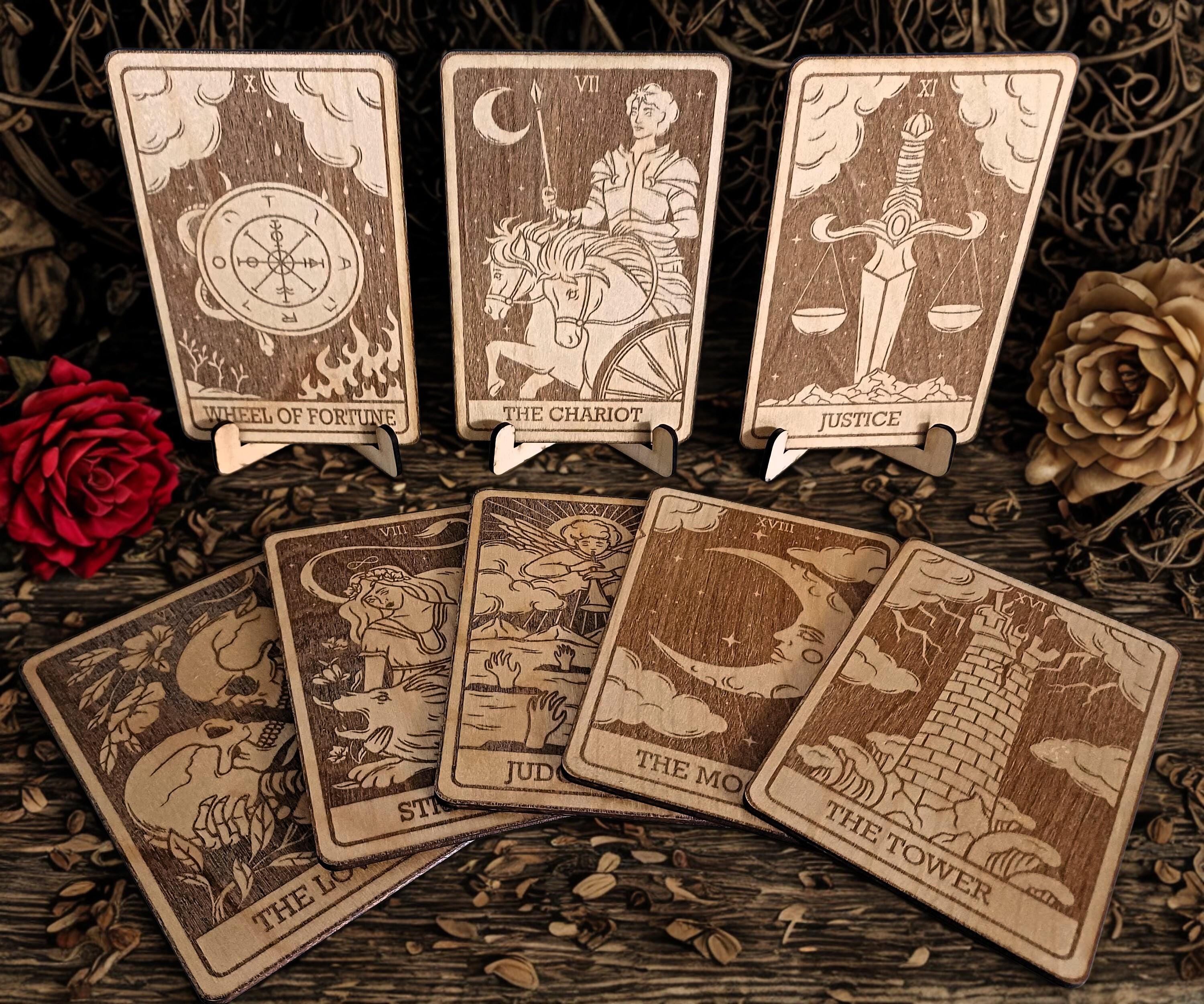 Laser Engraved Plywood Tarot Cards, Major Arcana Set - Etsy